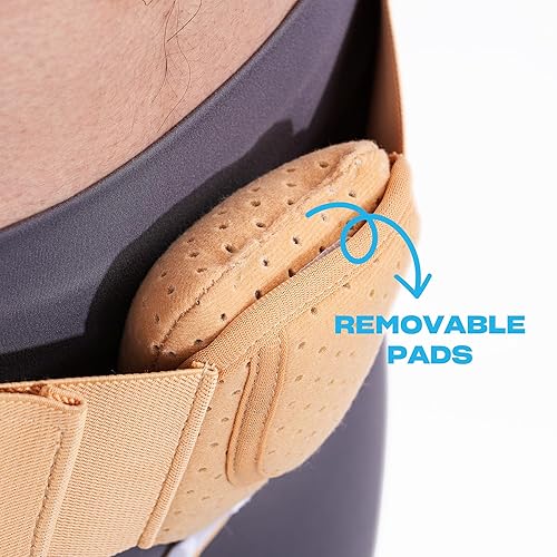 Miniatura 6 de Cinturón de hernia inguinal para hombres y mujeres, almohadillas extraíbles para soporte lateral izquierdo o derecho, correa de cintura ajustable,