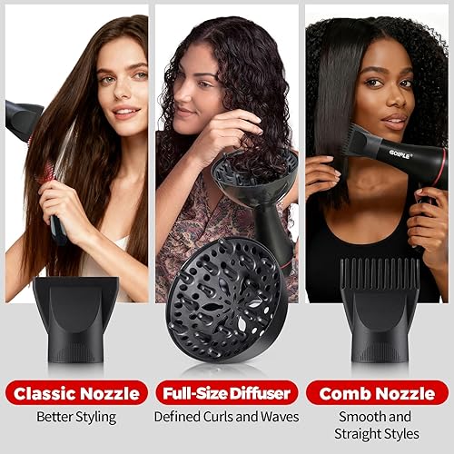 Miniatura 6 de Kit de secador de pelo iónico de temperatura constante, ligero, de bajo ruido, 1800 W, para mujeres y hombres