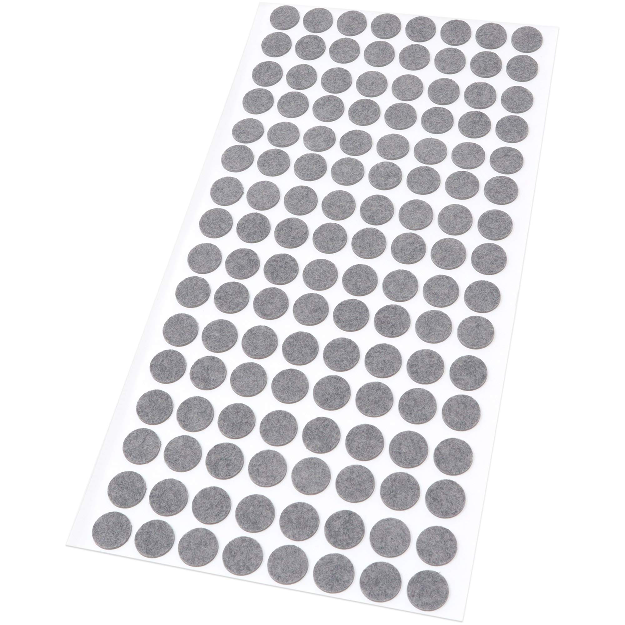 Adsamm Grey Adsamm® / 128 X Self-Stick Felt Pads / Ø 0.47'' (Ø 12 Mm) / / Round / Self-Adhesive Furniture Glides With Felt Thickness Of 0.059'' / 1.5 Mm