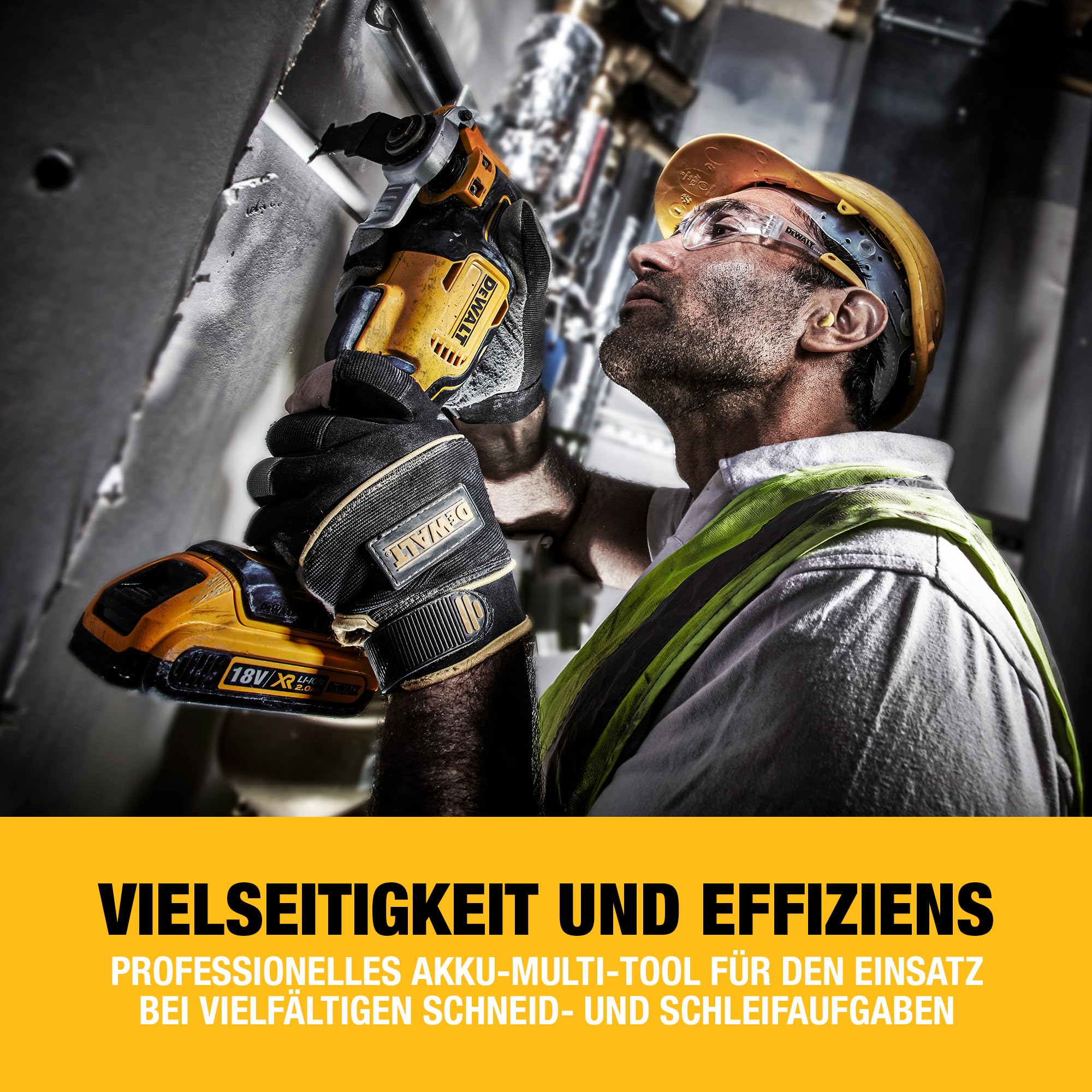 DEWALT 18V ozillierendes Akku-Multi-Tool DCS355N-XJ (bürstenloser Motor,LED-Lampe,30-Tlg. Schleif- und Sägeanwendungen,Lieferung ohne Akku und Ladegerät)