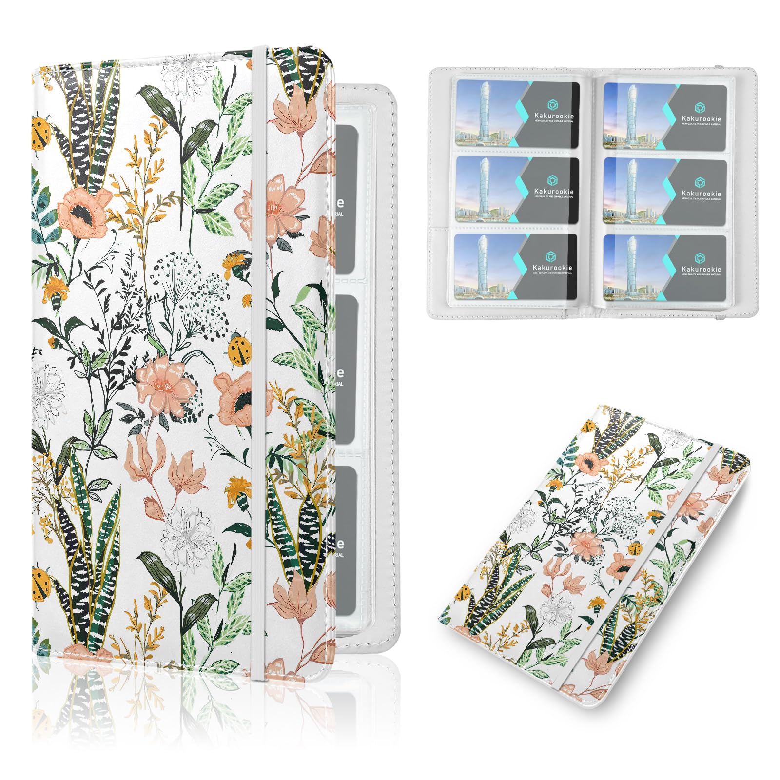 Floral Business Card Book Holder Organizer for Women 240 Card Capacity Stylish Name Card and Credit Card Holder