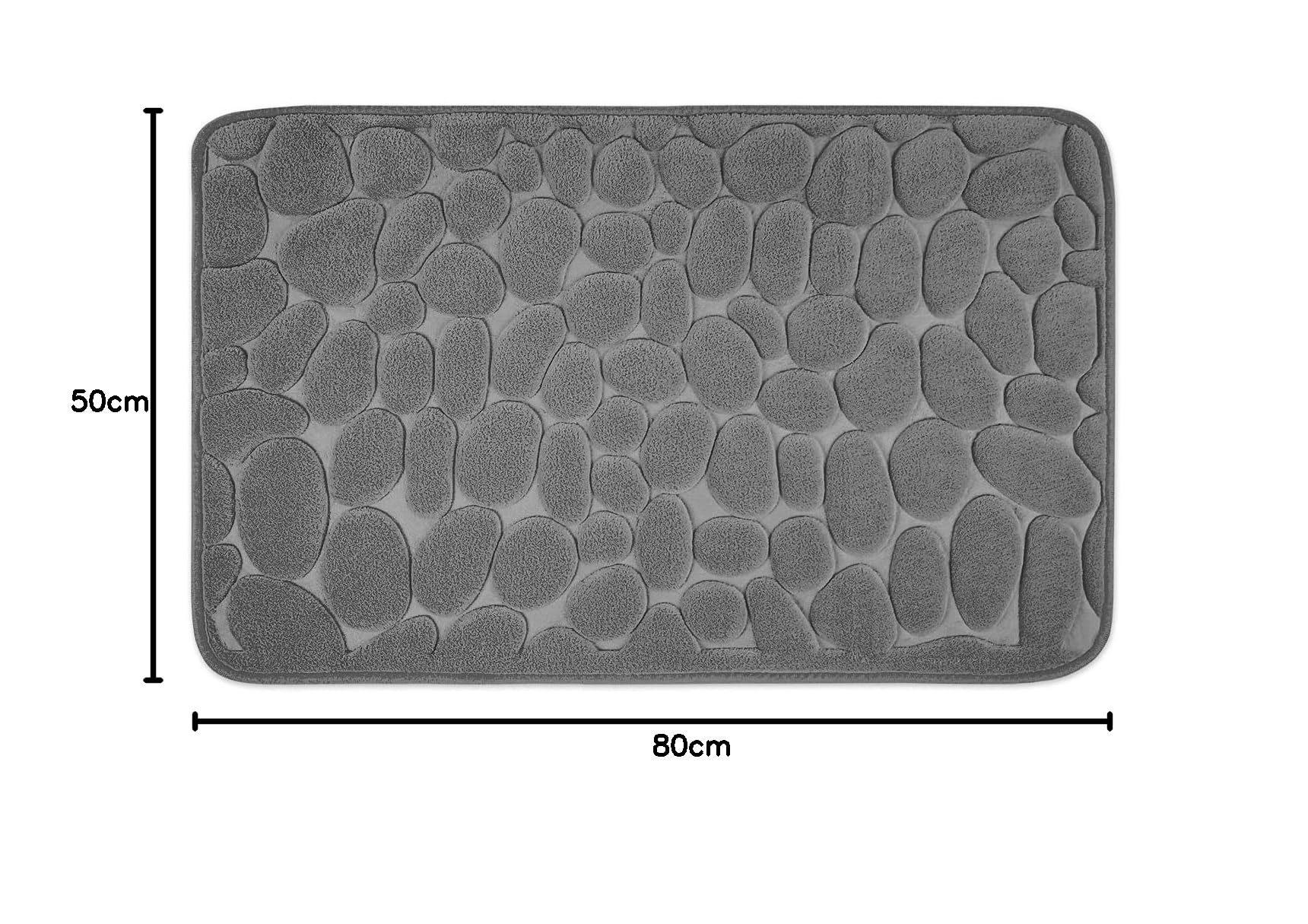 WohnDirect - Tappeto da bagno in memory foam, antiscivolo, lavabile e ad asciugatura rapida, 50 x 80 cm