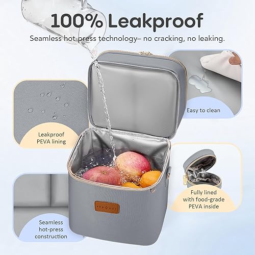 Miniatura 11 de Bolsa enfriadora de leche materna con bolsa de hielo y funda para chupete, enfriador de biberones grande de doble capa con aislamiento para 6