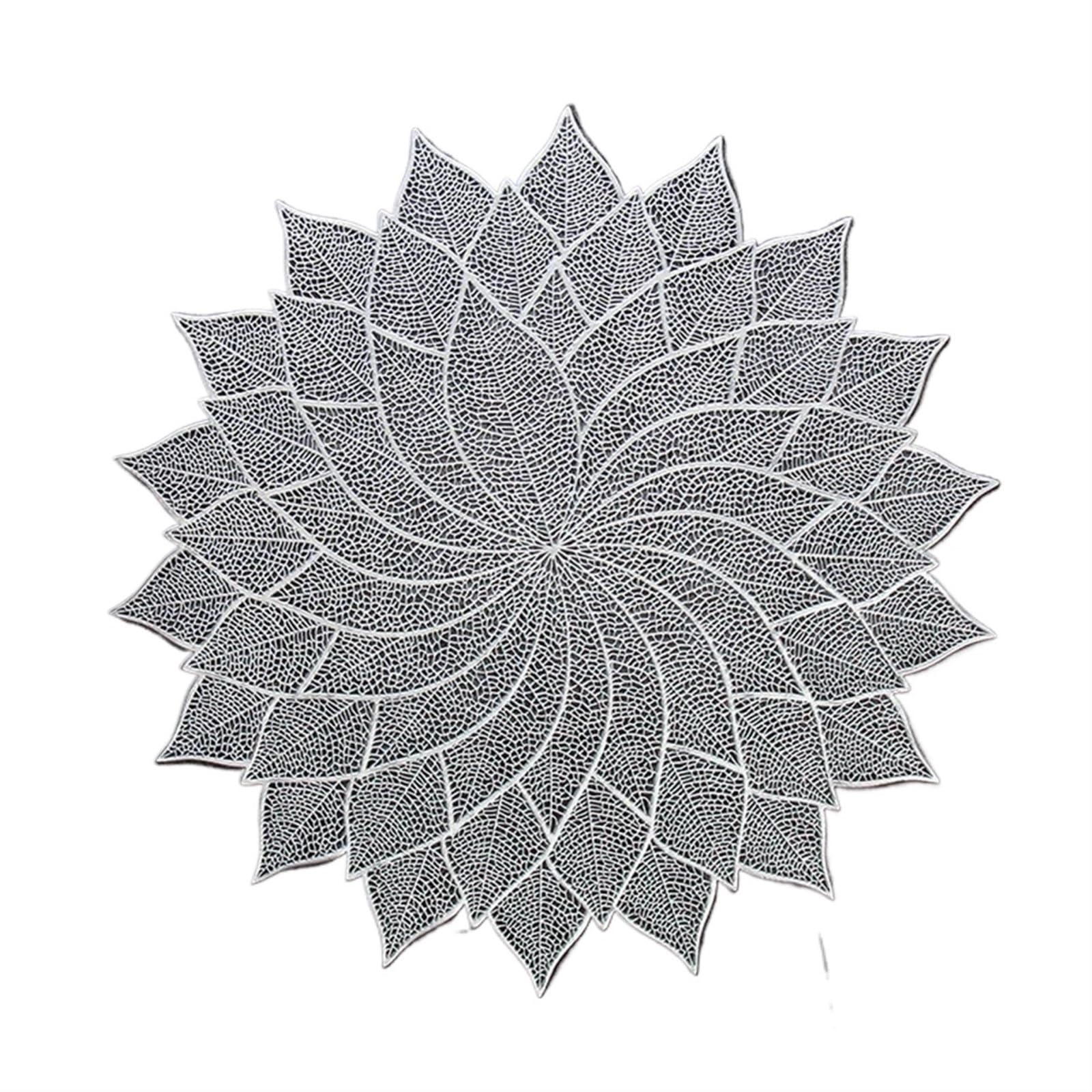 place mats for table Placemat for Dining Table Holiday Wedding Decorative Placemats Setting Place Mats Hollow Insulation Pad for Kitchen Restaurant Dining Table(C)