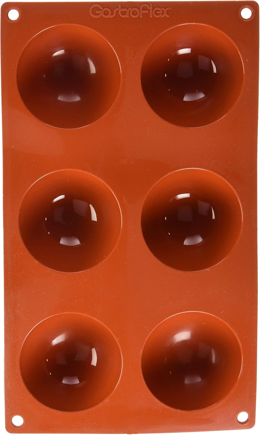 Matfer Bourgeat Gastroflex Half Sphere Mold, 2 3/4", 6 cavities
