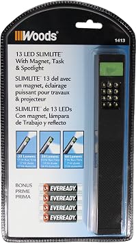 Designers Edge 1413 13-LED Task and Spotlight SlimLite with Belt Sheath and Magnet, 1/3-Watt