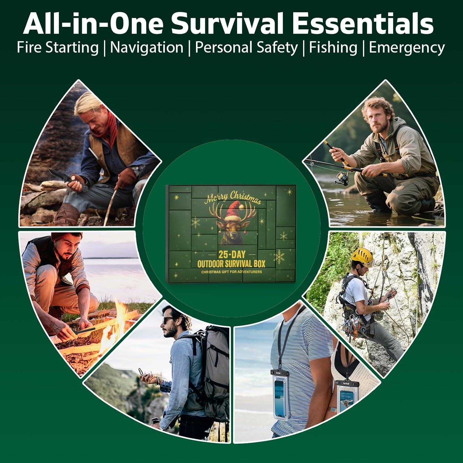 Survival Kit Advent Calendar -25 Days Christmas Countdown Calendar Emergency Survival Gears, Gift for Teen & Adult, 2025 Xmas Cool Gadgets for Outdoor Camping, Hunting,Fishing Adventure - Image 2