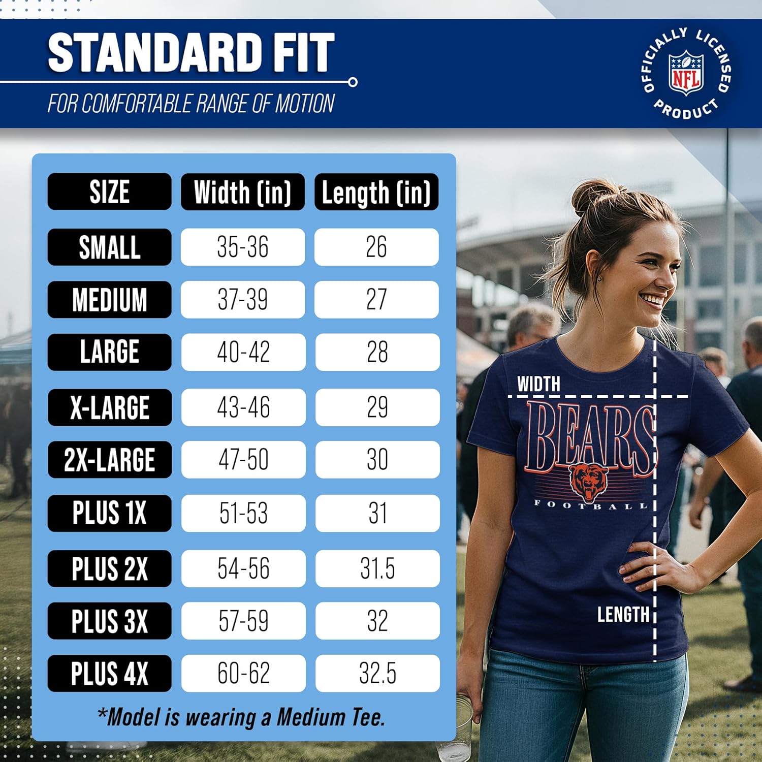 Team Fan Apparel NFL Womens Overtime Blueprint Tag-Less T-Shirt, Ladies Football Tee, Short Sleeve, Soft Cotton, Vintage - Image 6