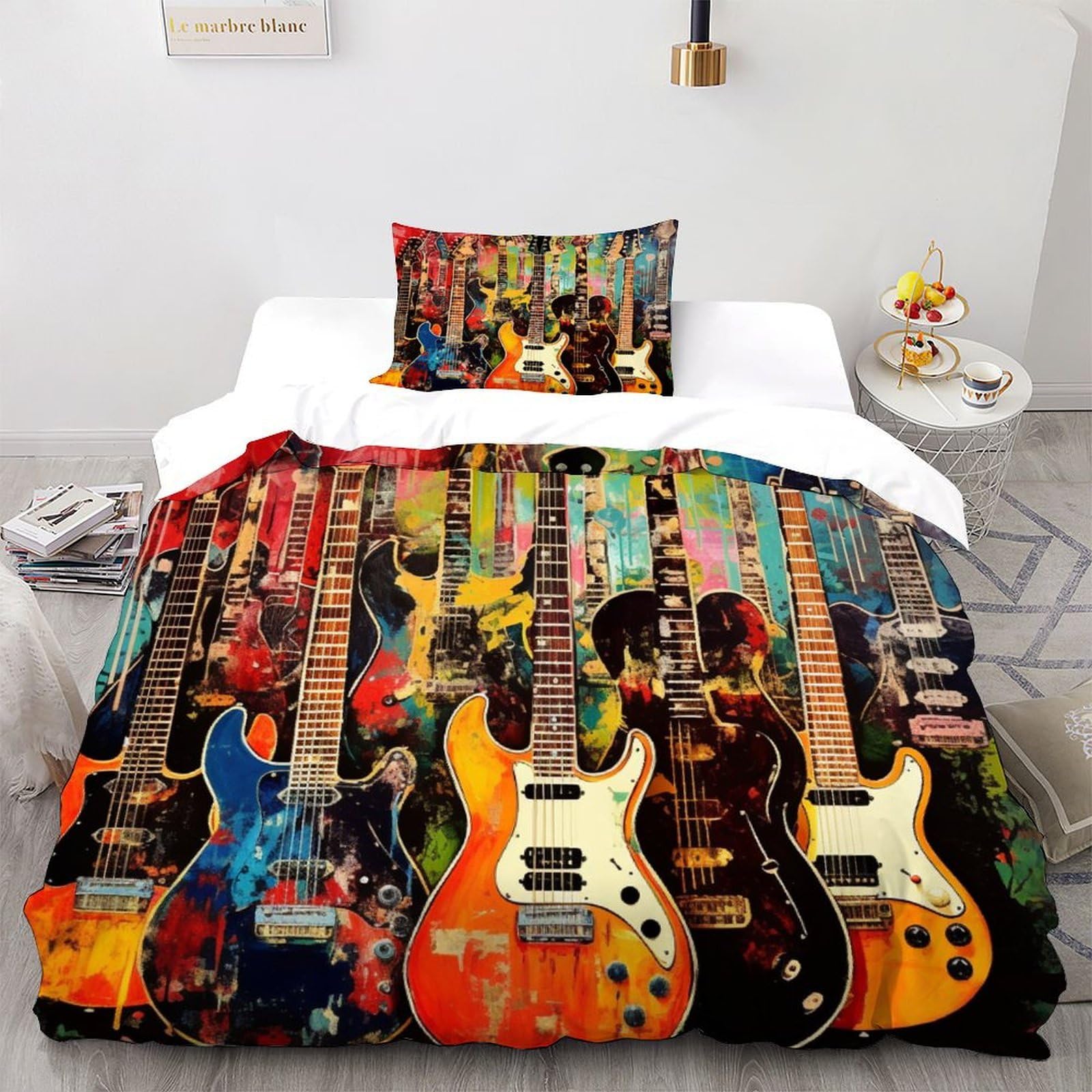 Housse de couette guitare impression 3D parure lit haut de gamme