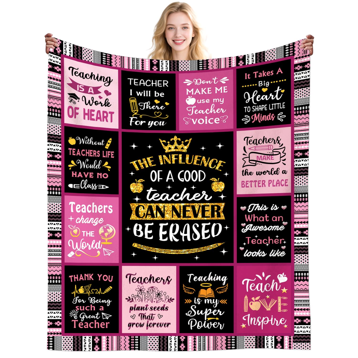 Teacher Appreciation Gifts for Women Teachers Day Gift Teacher Blankets Gifts for Women Teachers Week Appreciation Gift Thank You Gifts Ideas Party Decorations 60"X50"INCH