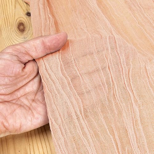 Miniatura 54 de Koyal Wholesale Camino de mesa de estopilla para decoración de boda, tela de gasa de tela transparente para granja rústica, fiesta bohemia nupcial,