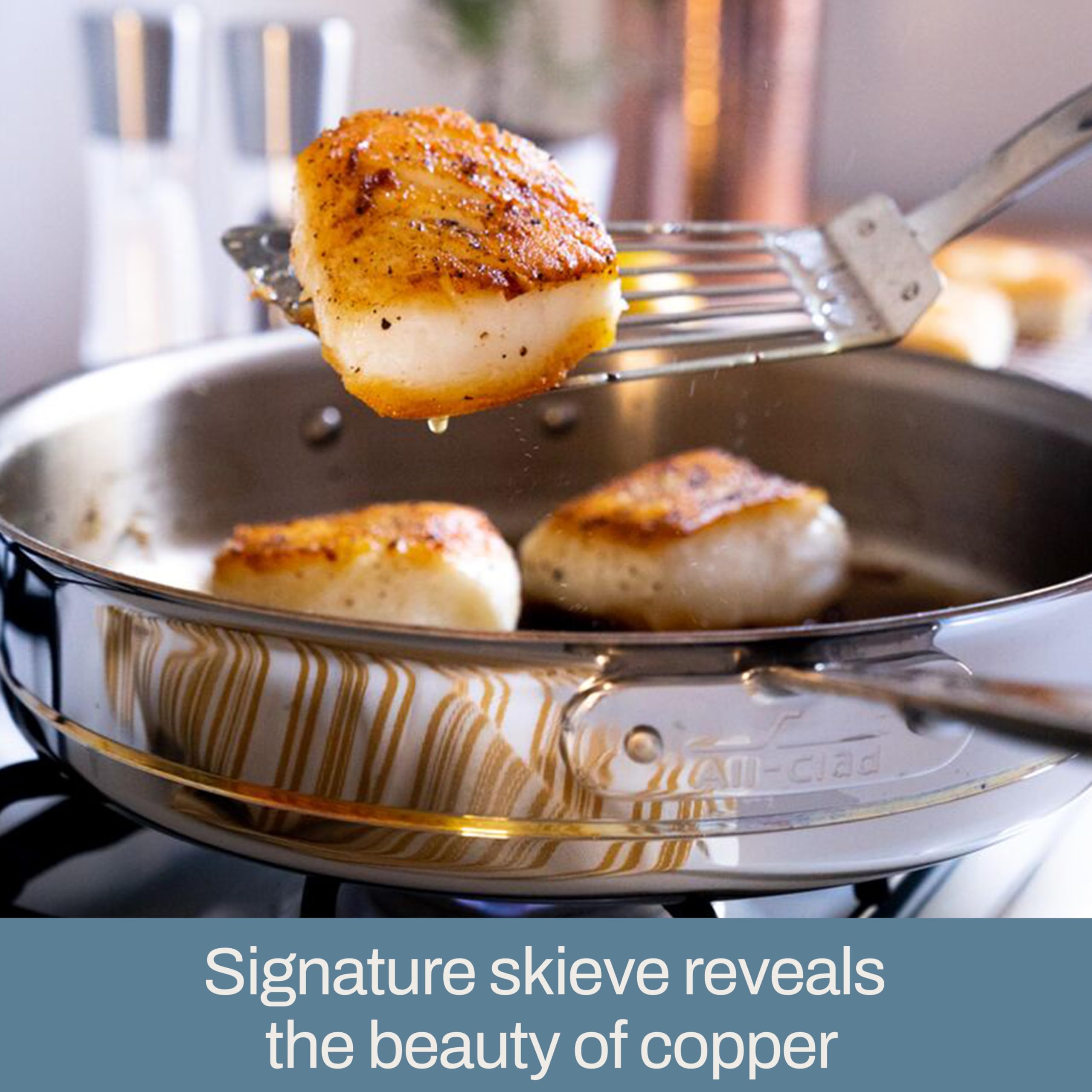 Amazon.com: All-Clad Copper Core 5 層不銹鋼炊具組,5 件,感應式,烤箱