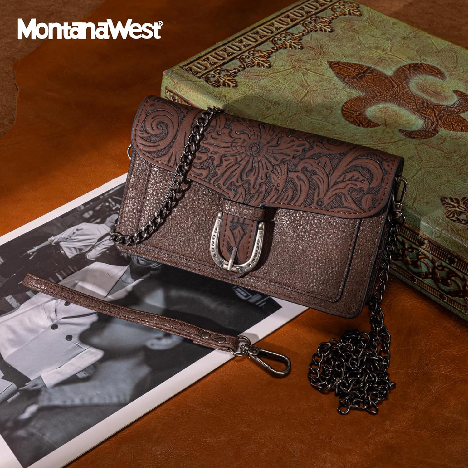Montana West Small Crossbody Purse with Chain Strap Western Designer Clutch and Handbags for Women - Image 3