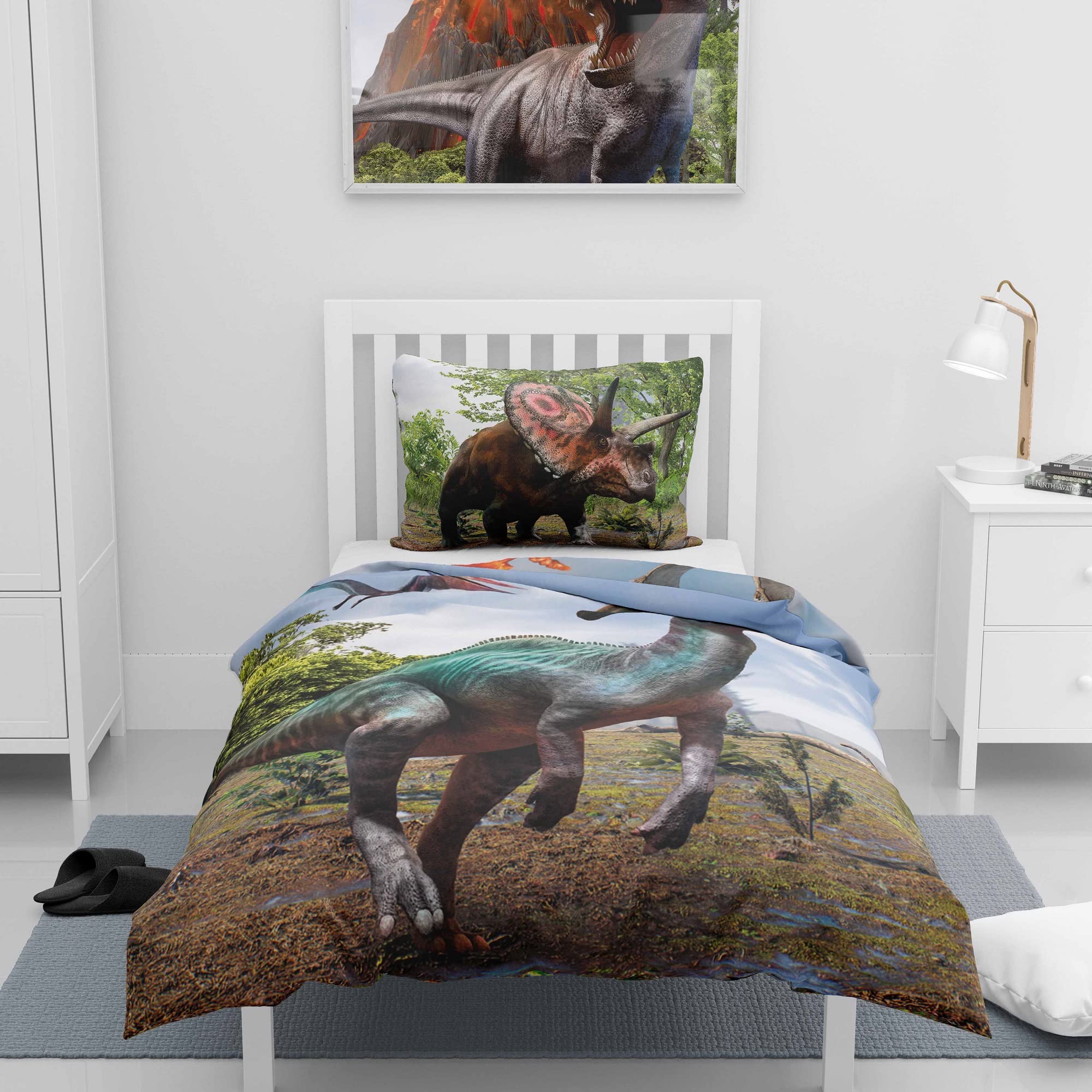 Biancheria Da Letto Jurassic World - Copripiumino 140x200cm + Federa 70x90cm, Cotone 100% - Foto 5