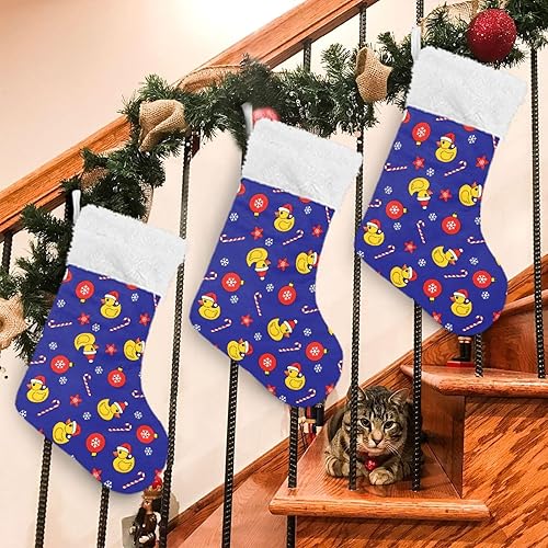 Miniatura 8 de Calcetines de Navidad de pato de goma, 17.7 pulgadas, decoraciones de regalo de Navidad grandes personalizadas y suministros de fiesta, utilizados