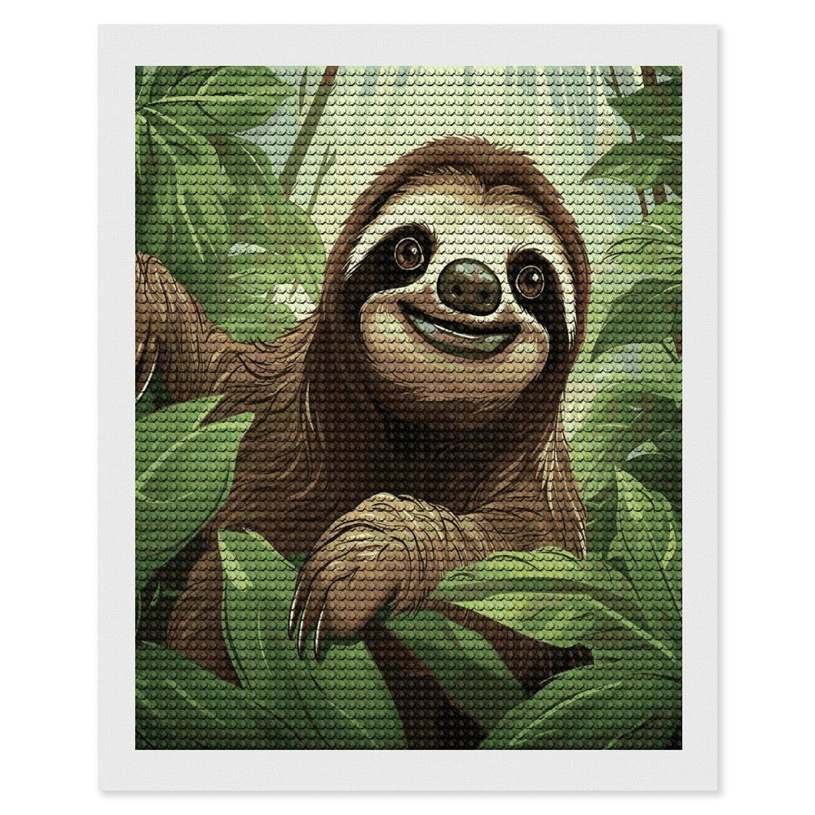 JTREHY Sloths Background Diamond Art Kits Personalized DIY Round Diamond Painting Kits for Beginner Full Drill Diamonds Dots Paintings for Adults Gem Art Crafts Home Decor