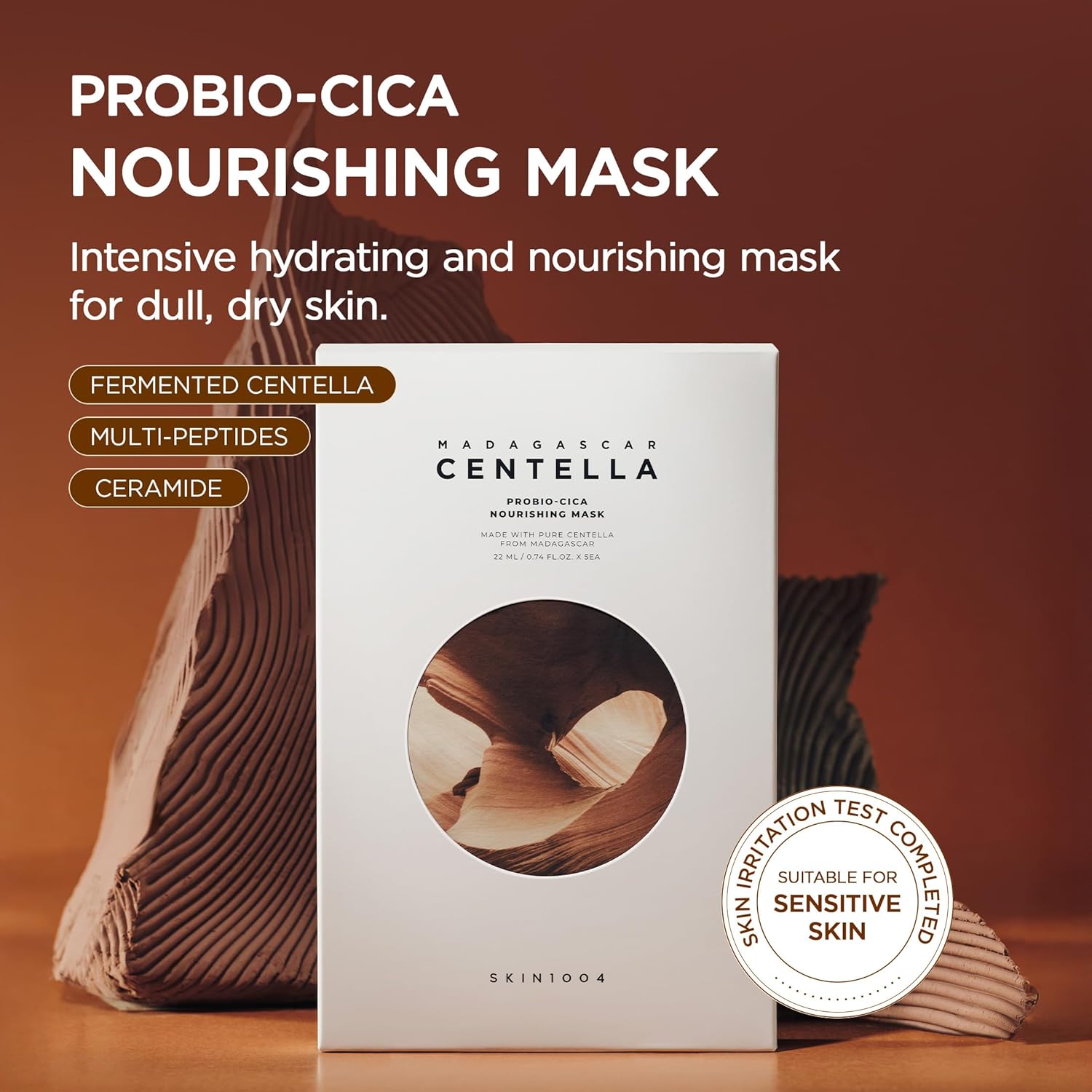 SKIN1004 Madagascar Centella Probio-Cica Nourishing Mask, Valentine Gifts, Face Masks Skincare for Skin Barrier Repair, Hydrating Facial Mask for Nourishing, Korean Skin Care, 0.84 oz / 23ml * 5ea - Image 2