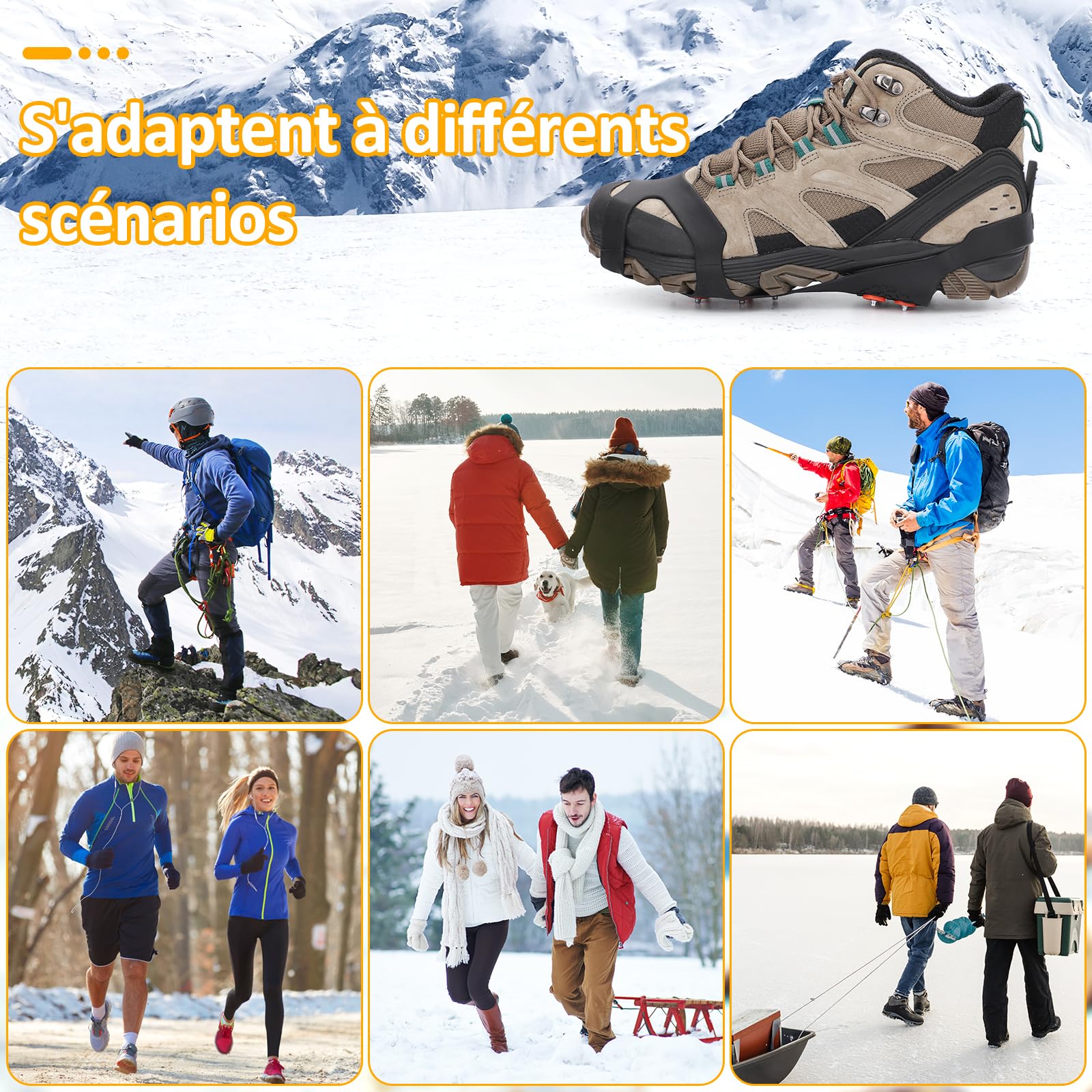 Antislip schoenbinders - Uitglijden - Niet uitglijden - Ijs - Spikes onder Schoenen