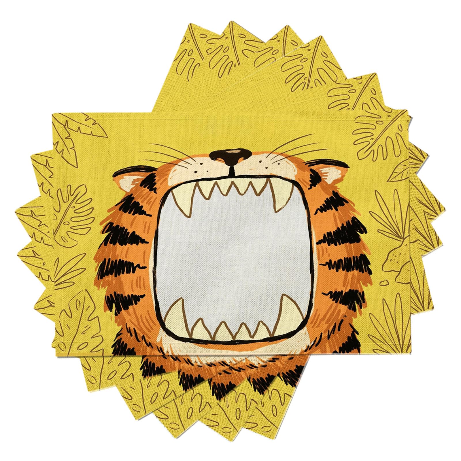 Set de table antidérapant contre les taches tigre orange 6x