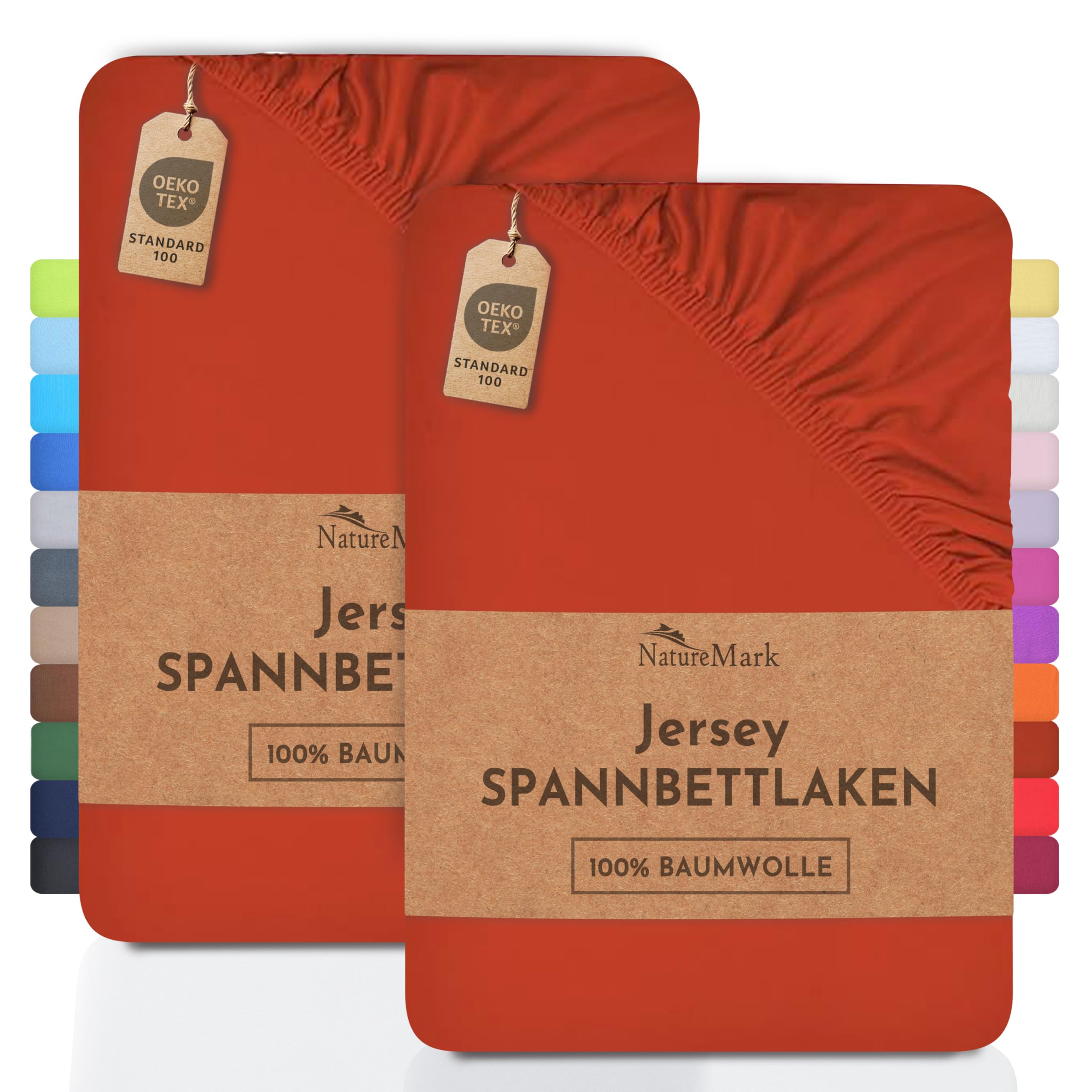 2 Jersey Spannbettlaken Spannbetttuch Baumwolle Qualität Ökotex Standard 100