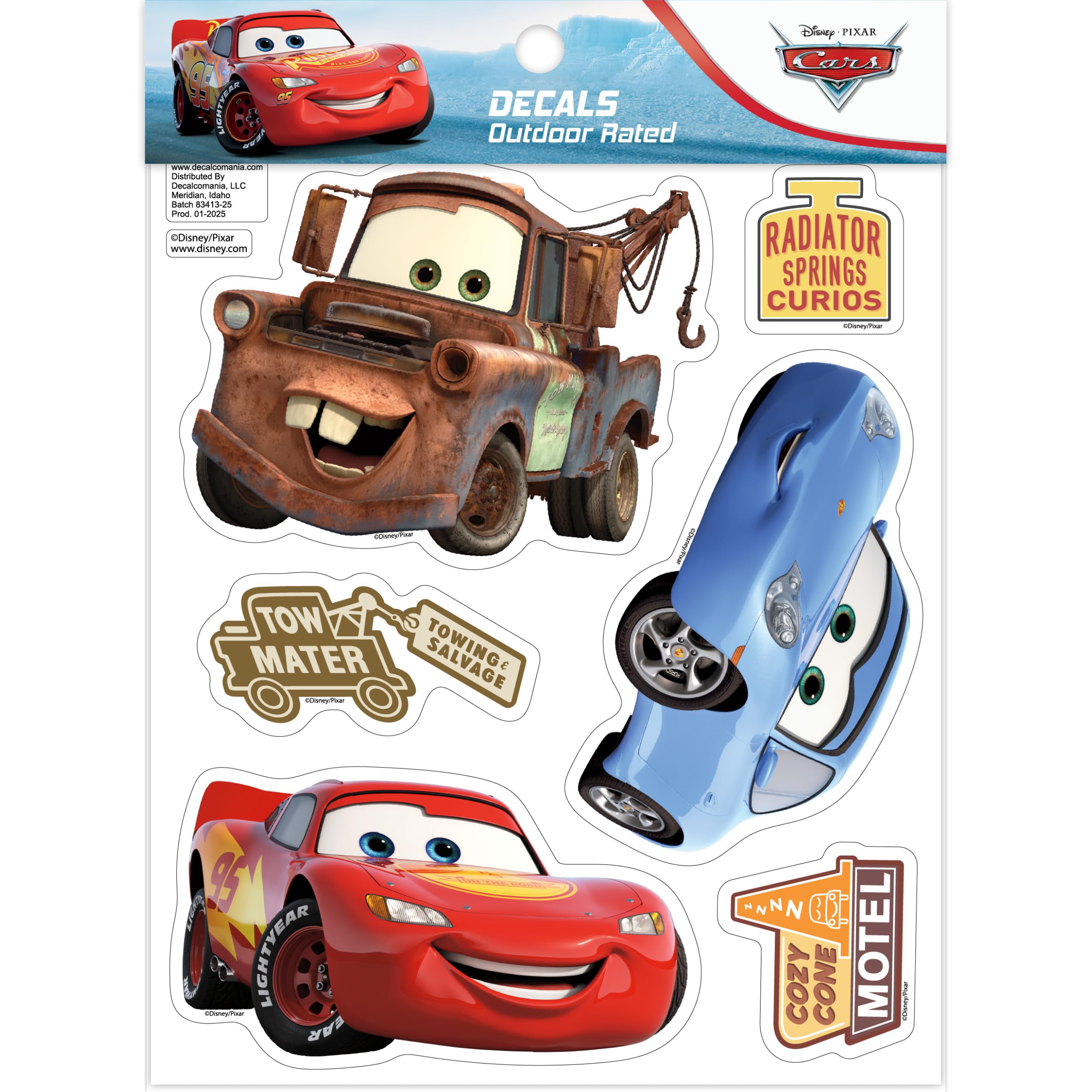 Amazon.com: Disney Pixar Cars Decals - Set of 6 Lightning McQueen