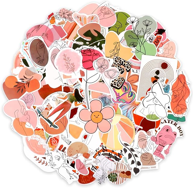 Qpout 100PCS Boho Sticker Western Retro Aesthetic Sticker Water Bottle Sticker Pack for Laptop Water Cup Computer Skateboard Guitar Phone Case Refrigerator Desktop Decoration