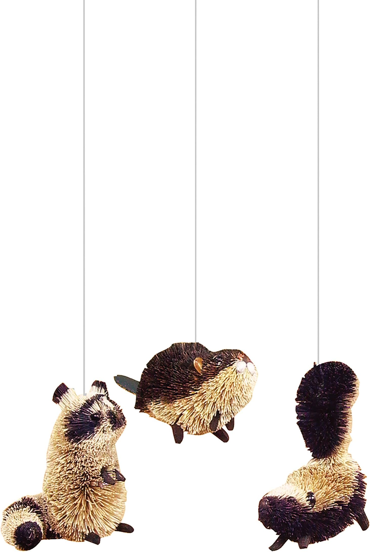 Raccoon,Beaver,Skunk ORN,Assorted 3,Buri Fiber
