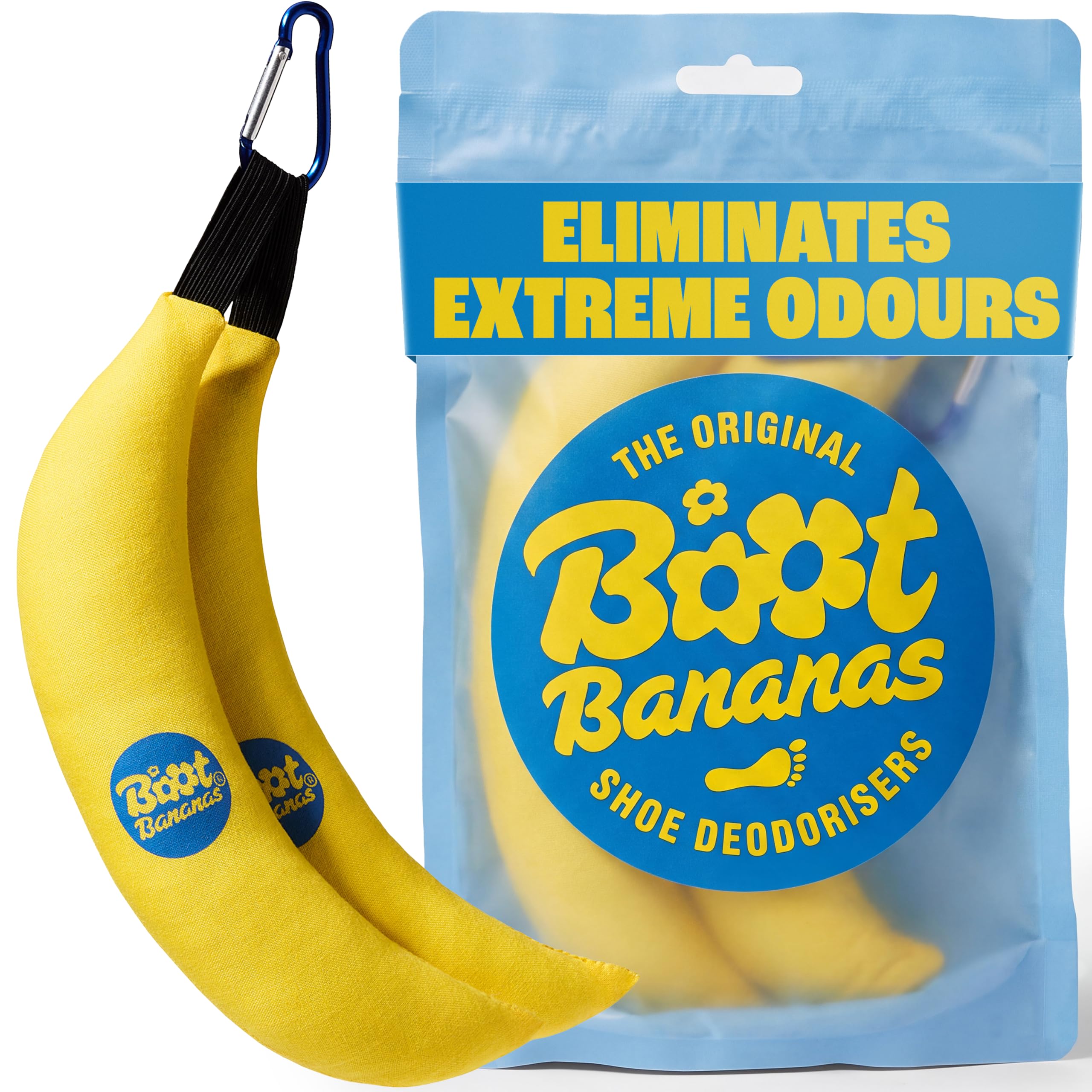 Boot Bananas Original Shoe Deodorisers, Banana-Shaped Fresheners - Reusable