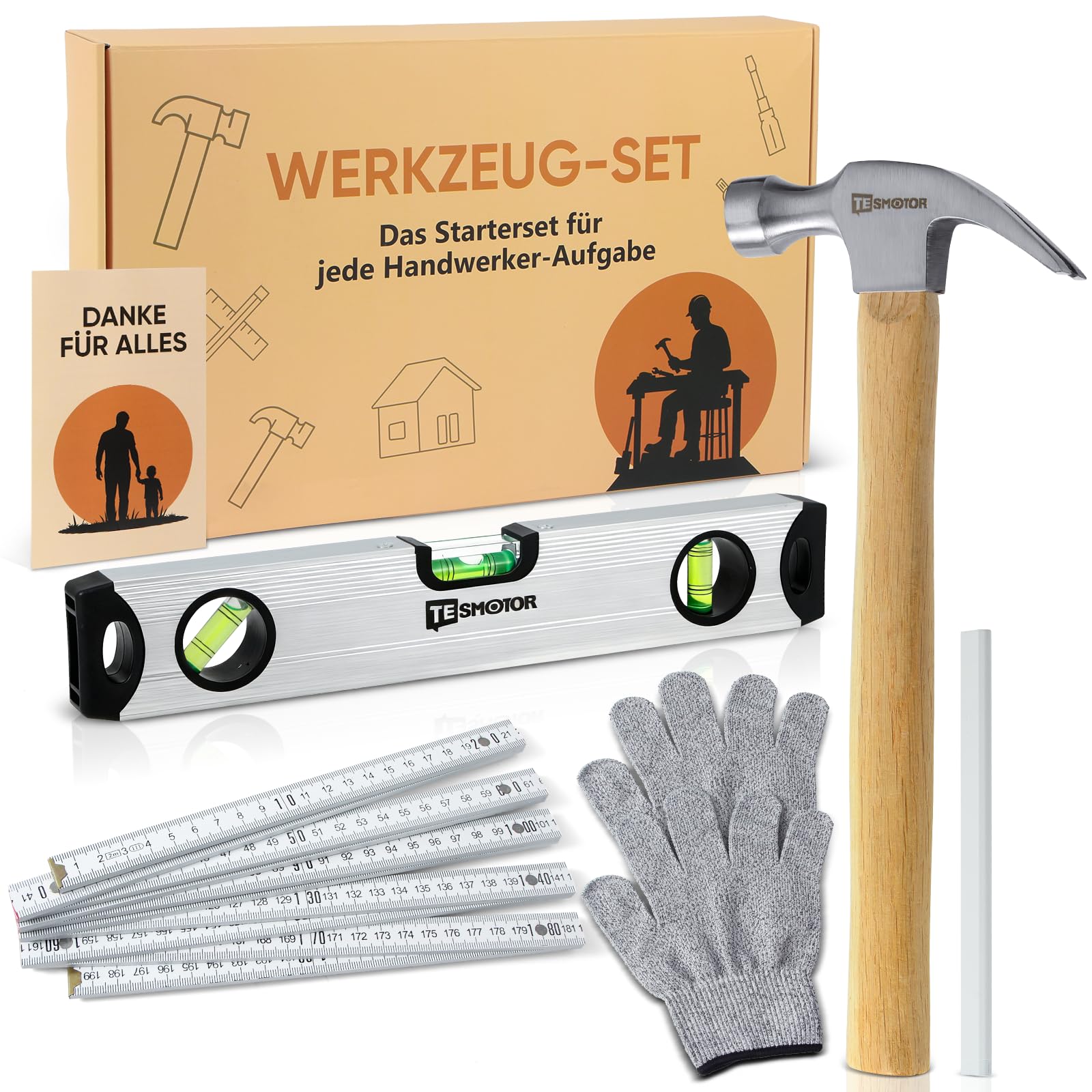 Kit de bricolage pour la fête des pères avec marteau et carte vœux