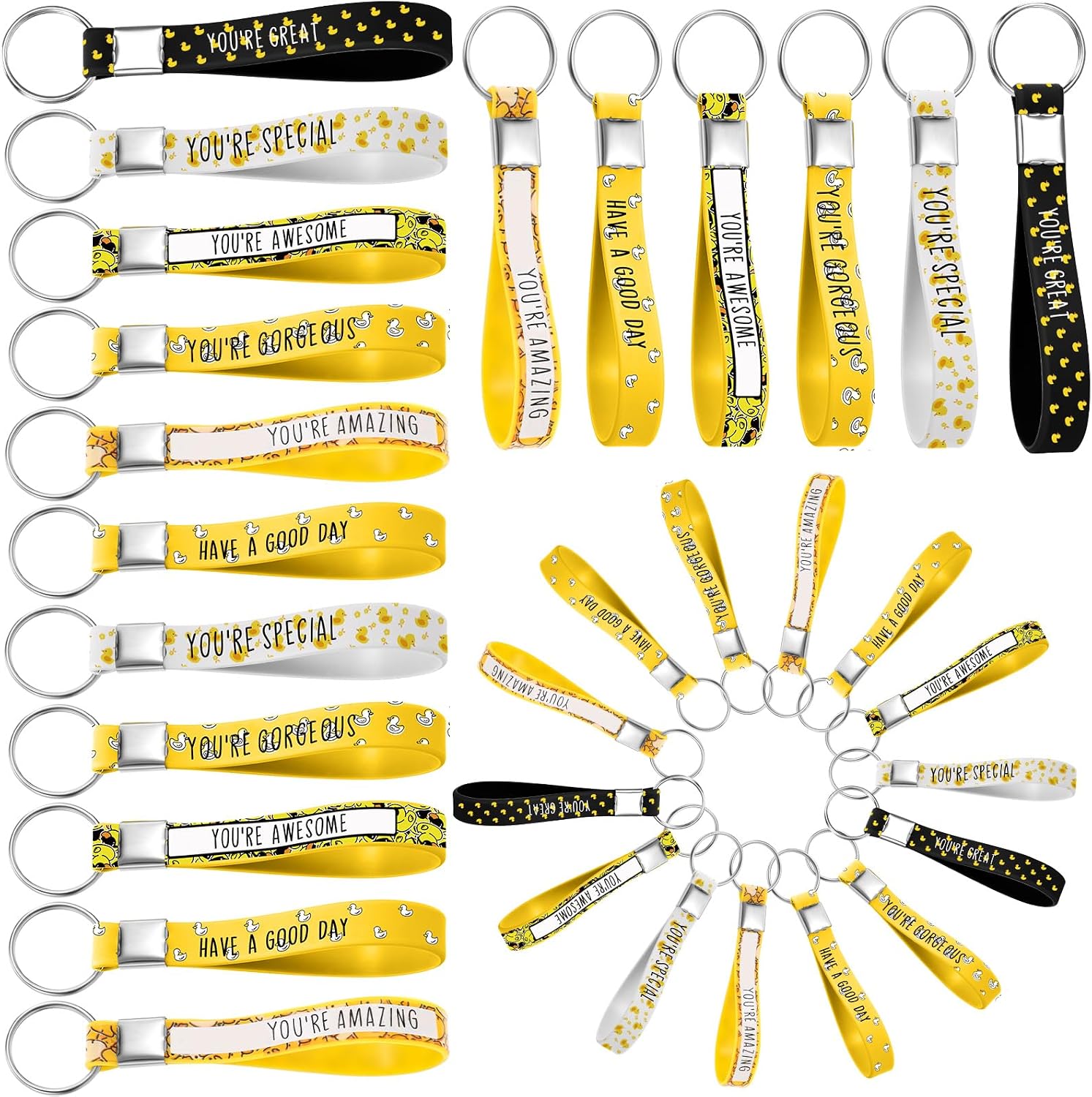 Huquary 30 Pack Duck Keychains Bulk, Housekeeping Week