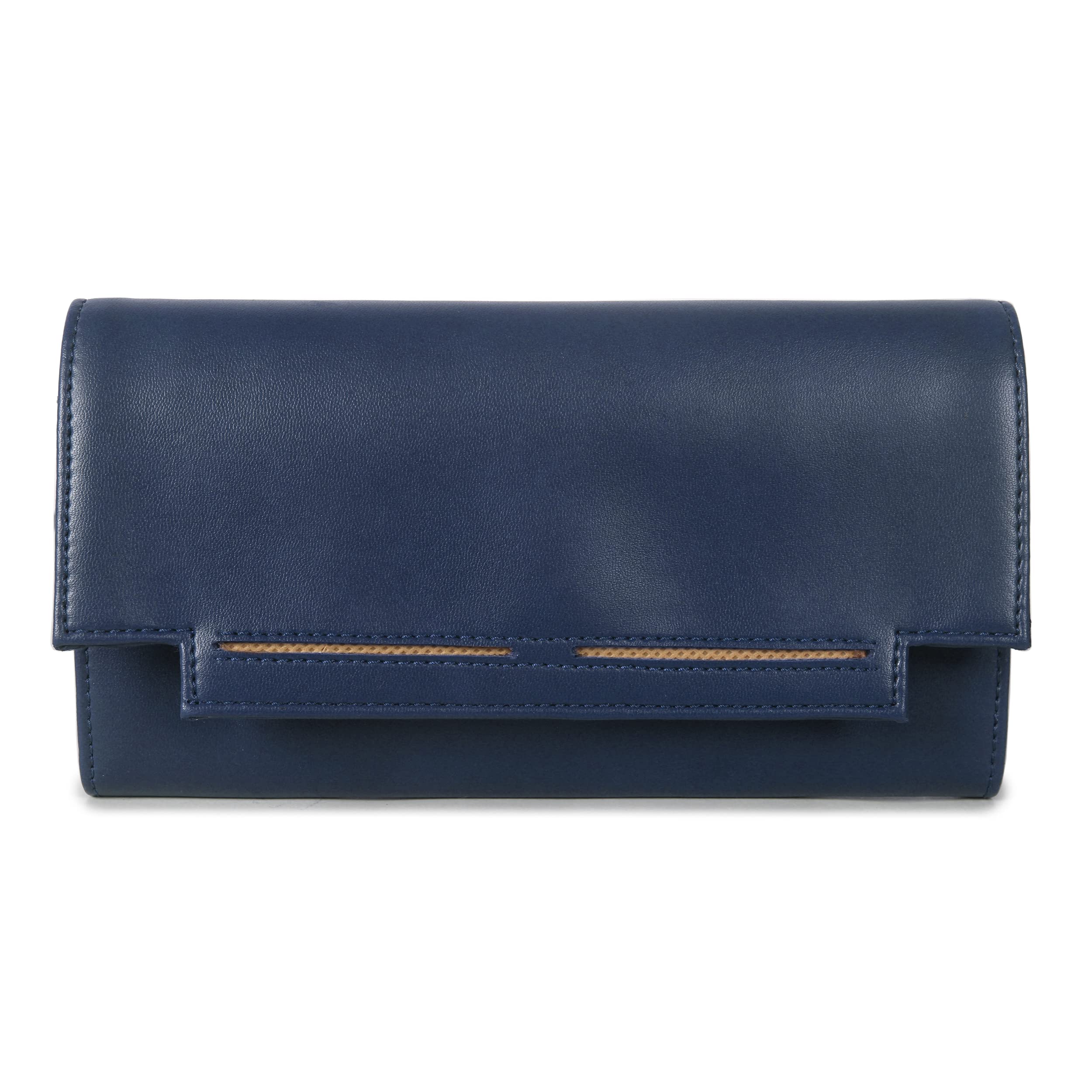 the clownfish Laura Collection Womens Wallet Clutch Ladies Purse with Multiple Card Slots (Navy Blue)-picture-33