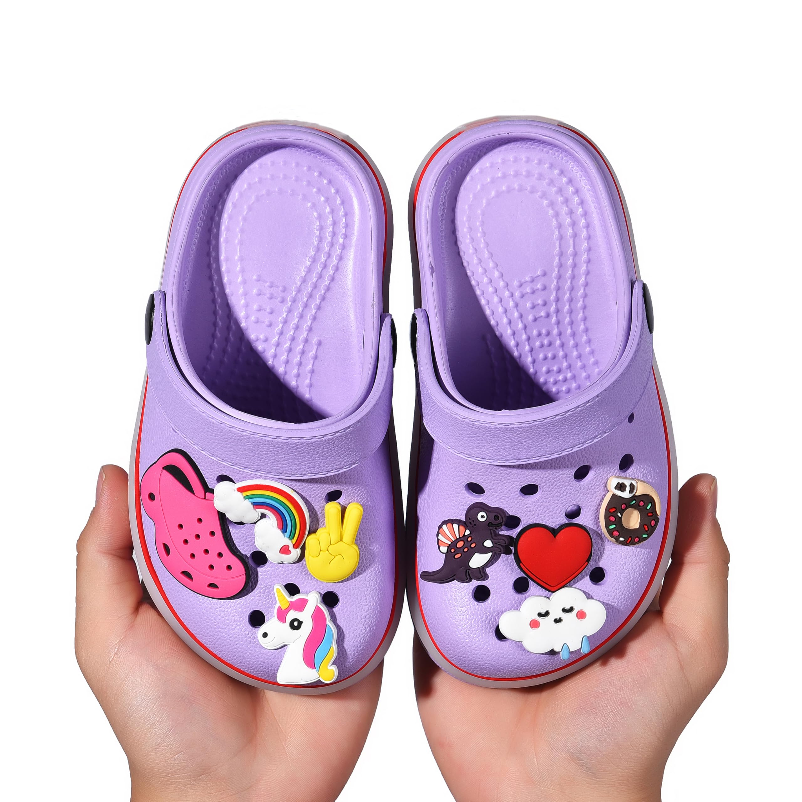 GULAKY Zuecos para niños, zapatillas para niños, sandalias para niñas, zapatos de jardín, tiras LED, zapatillas para niños
