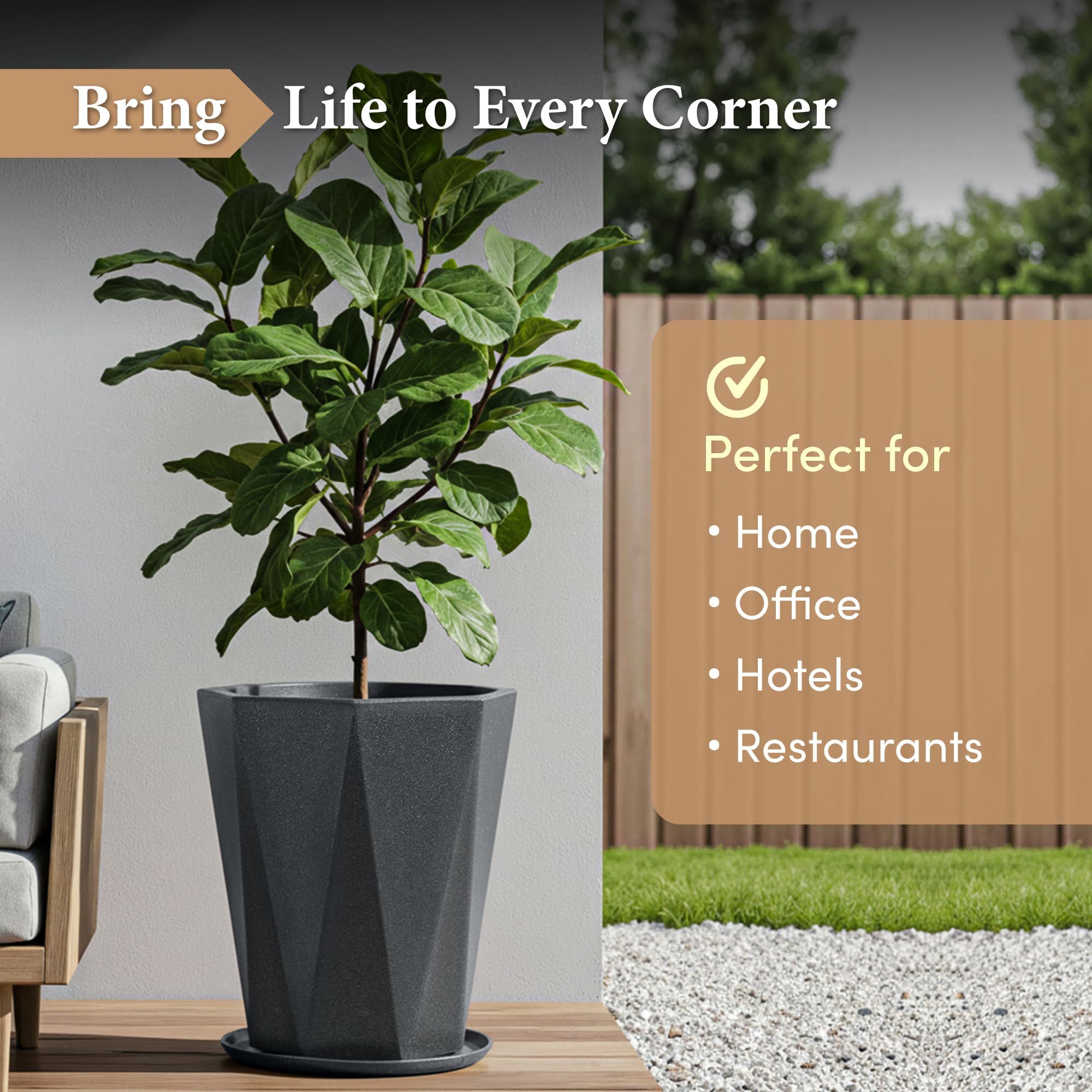 Kuber Industries 18 Inch Flower Pot - Balcony Garden Planter -7