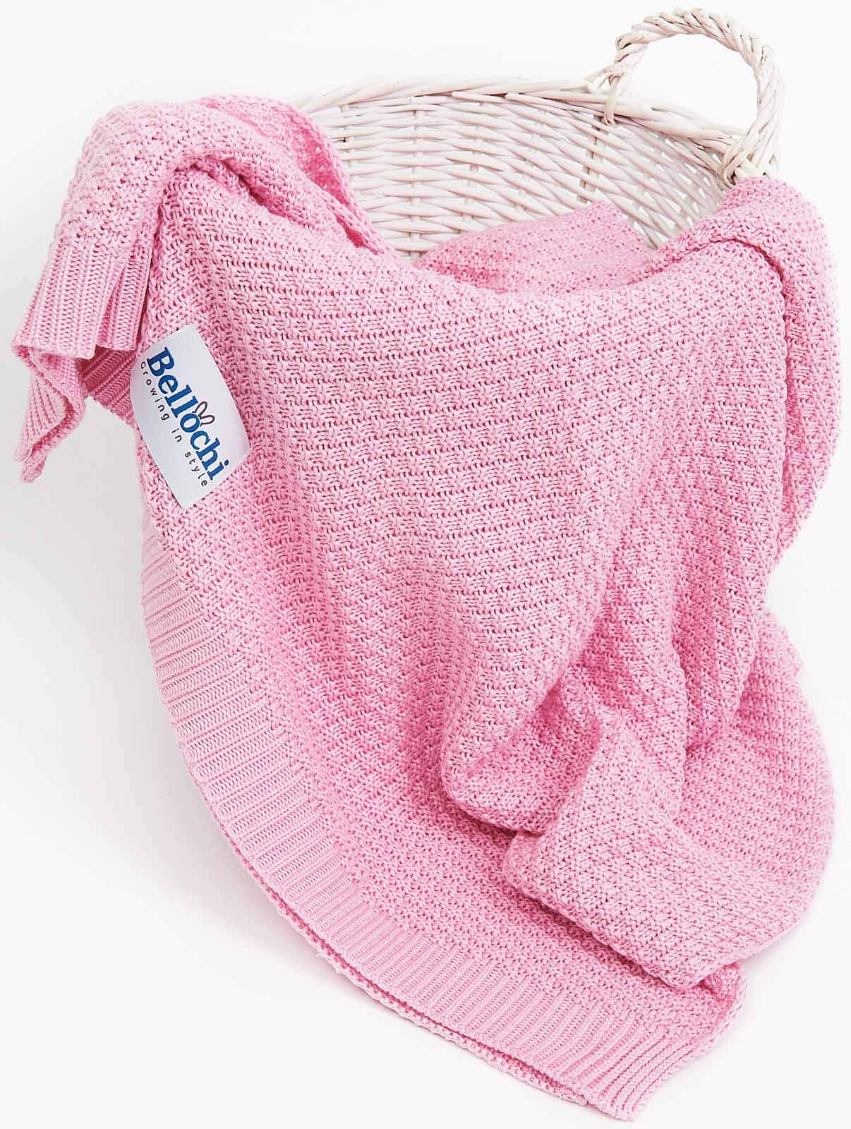 Bellochi Premium Manta de Bambu para Bebe - Acogedor Mantita para Chica o Chico - Suave Aireado Verano Manta Bebe Recien Nacido - Hecha a Mano - 100x80 cm - Rosa