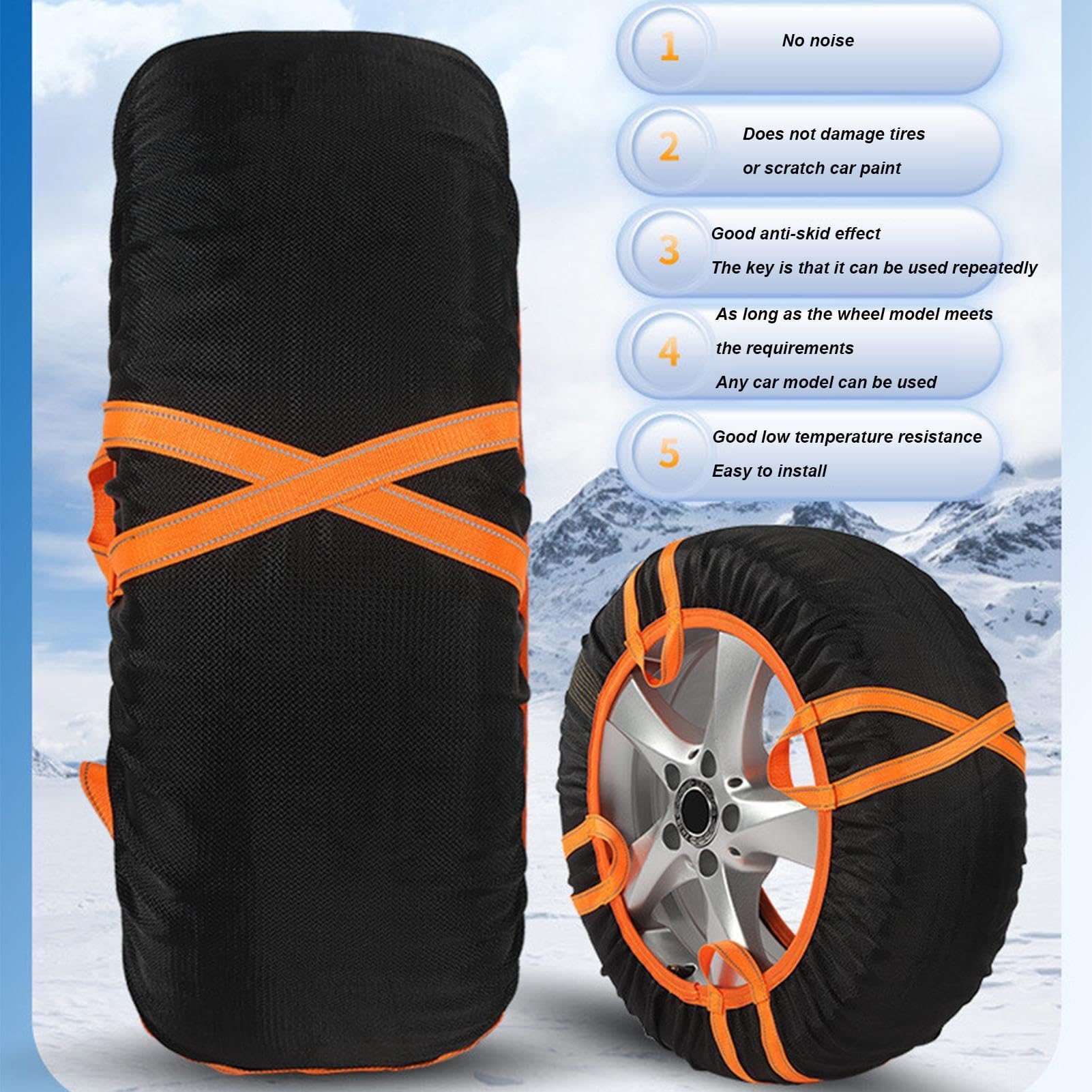 Chaussettes À Neige Pour Voiture Excellente Adhérence Résistant Aux Basses