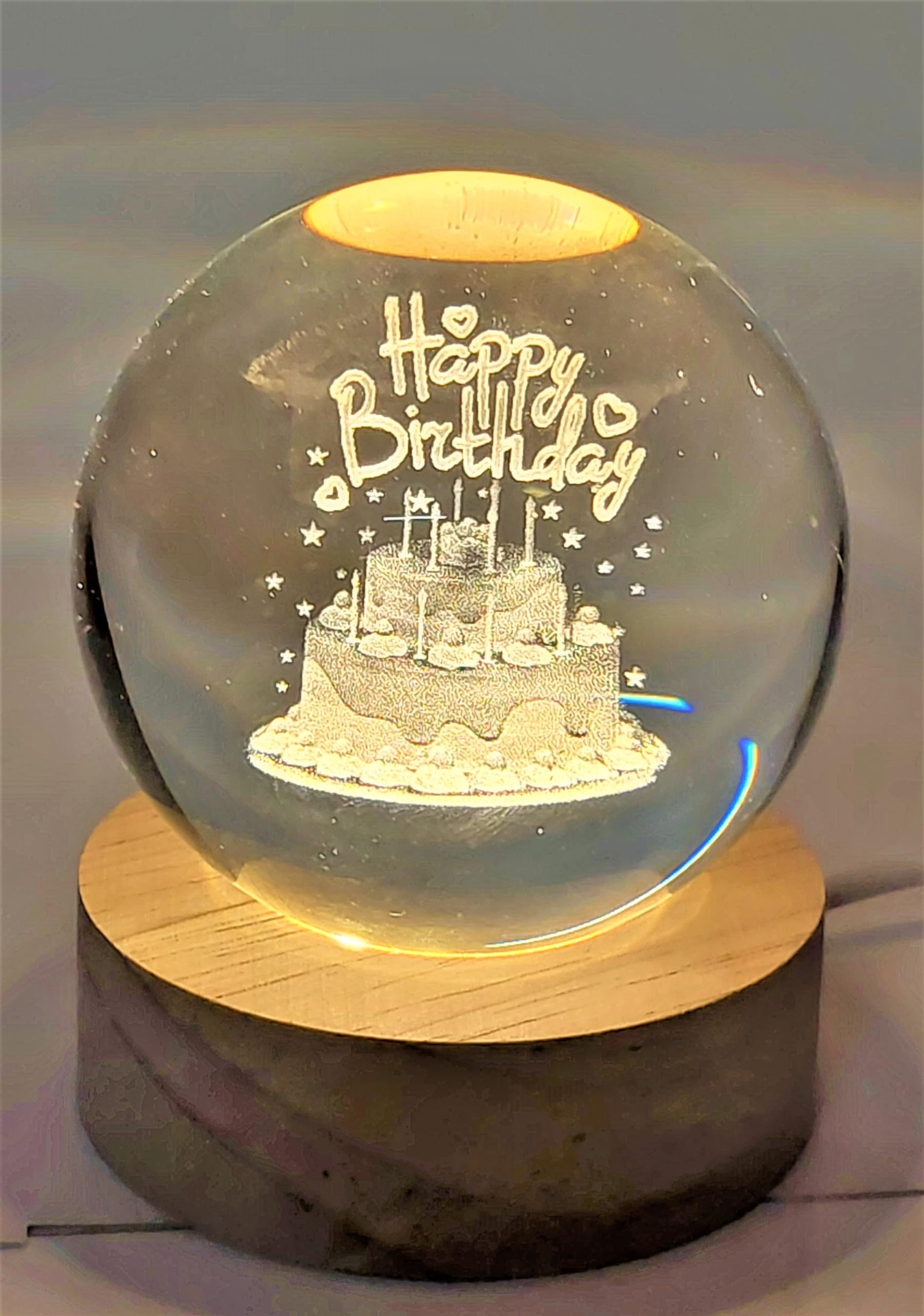 Lilone Crystal Ball USB Lamp, 6cm Diameter, 8cm Height, 3D Engraved, (HB) (B0D4Y53K5K) Amazon Price History, Amazon Price Tracker