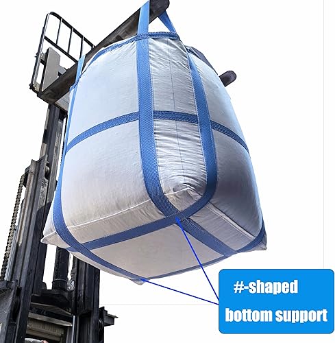 Miniatura 7 de Paquete de 8 bolsas FIBC a granel, bolsa de 2 toneladas, 35.4 pulgadas de largo x 35.4 pulgadas de ancho x 43.3 pulgadas de alto, 4400 libras SWL
