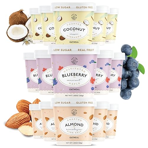 Mylk Labs - Avena instantánea Paquete de nueces y arándanos (18 unidades) Sin gluten, alta fibra, alto en proteínas, desayuno bajo en azúcar