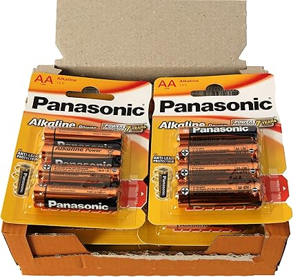 El producto Panasonic Power LR6 AA - Pack de 48 Pilas alcalinas incluye 12 blísteres de 4 pilas AA de 1.5V.