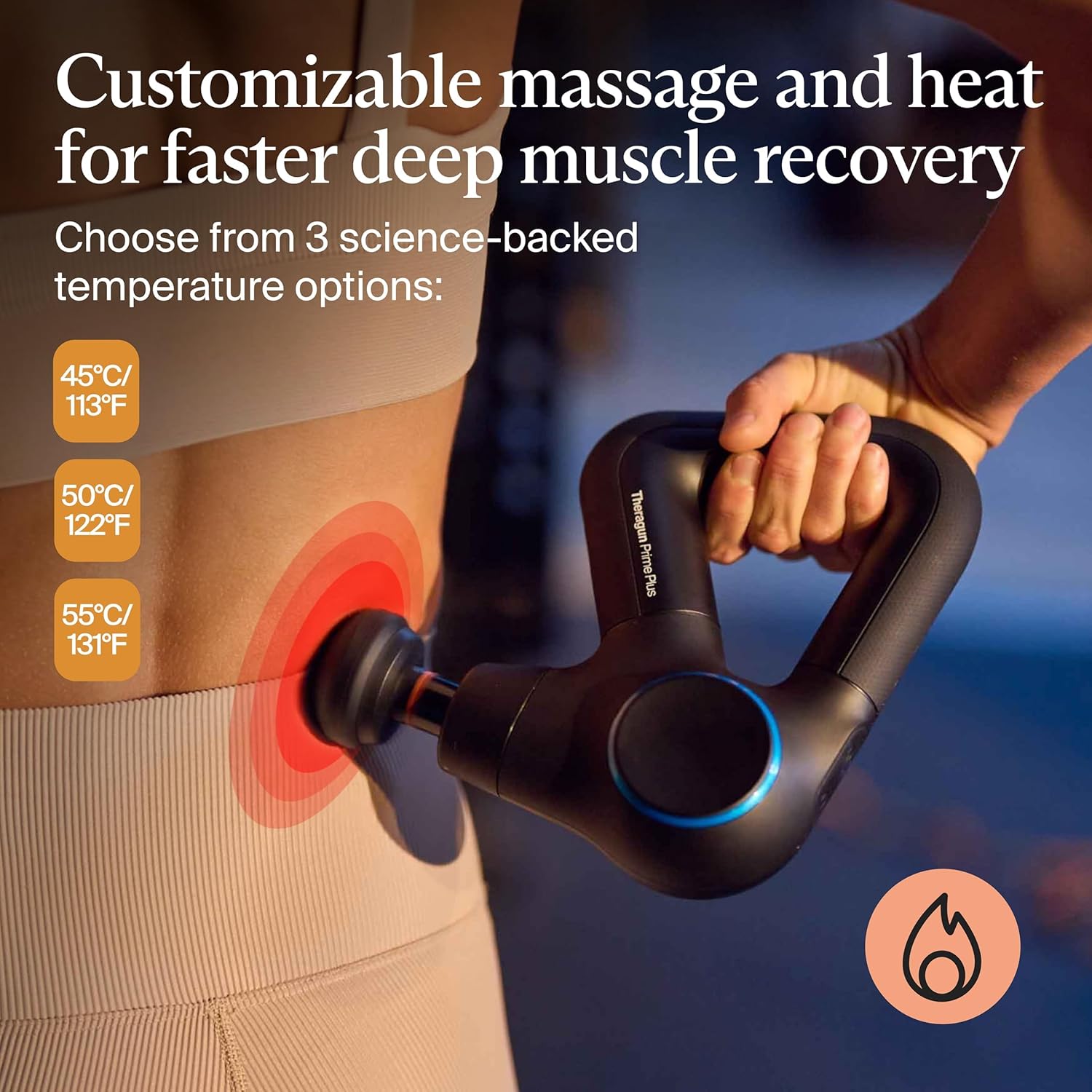 TheraGun Therabody Prime Plus Heated, Powerful Massage Gun for Enhanced Warm-Up & Workout Recovery - Quiet Deep Tissue Massager for Body and Back Pain Relief - Leg & Back Massager with Heat - Image 3