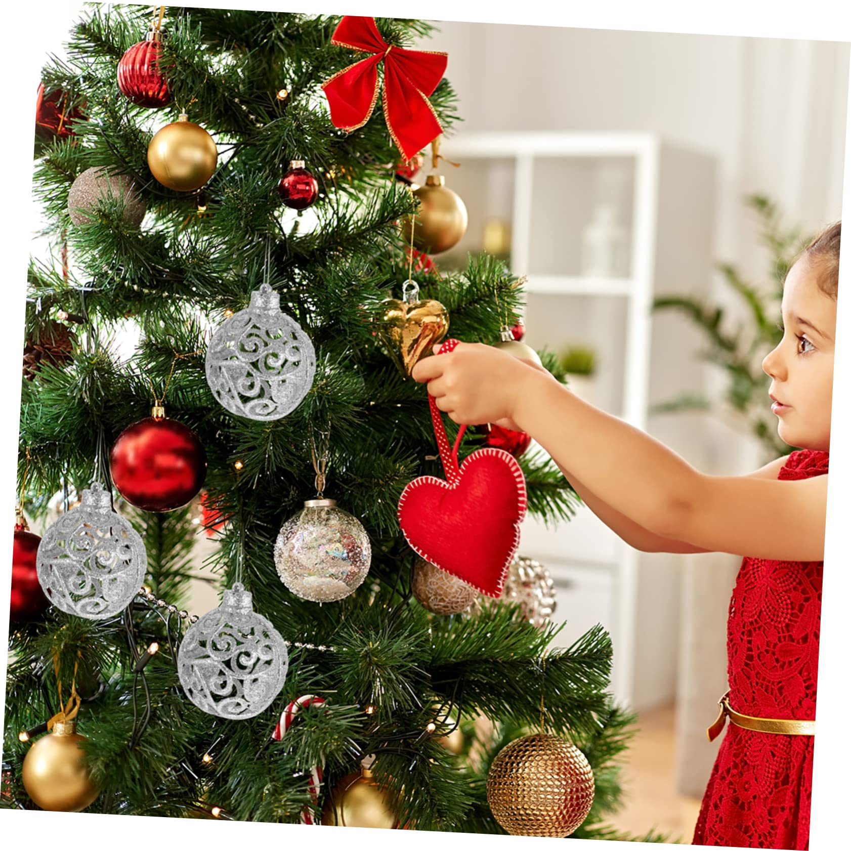 IMIKEYA 20 STK Hohle Kugel Weihnachtskugeln Halloween-Dekorationen im Freien Christbaumschmuck Christbaum anhänger Weihnachtsdekorationen Urlaubsdekoration Weihnachtsschmuck PVC