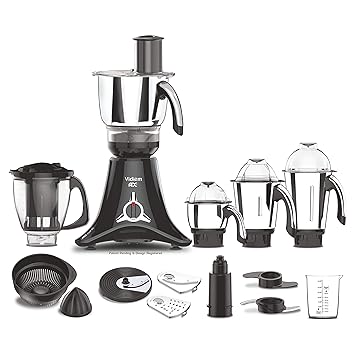 Vidiem ADC Mixer Grinder 579A (Black) | 750 watt Mixer grinder with 5 Jars in 1 Juicer | Leakproof Jars w