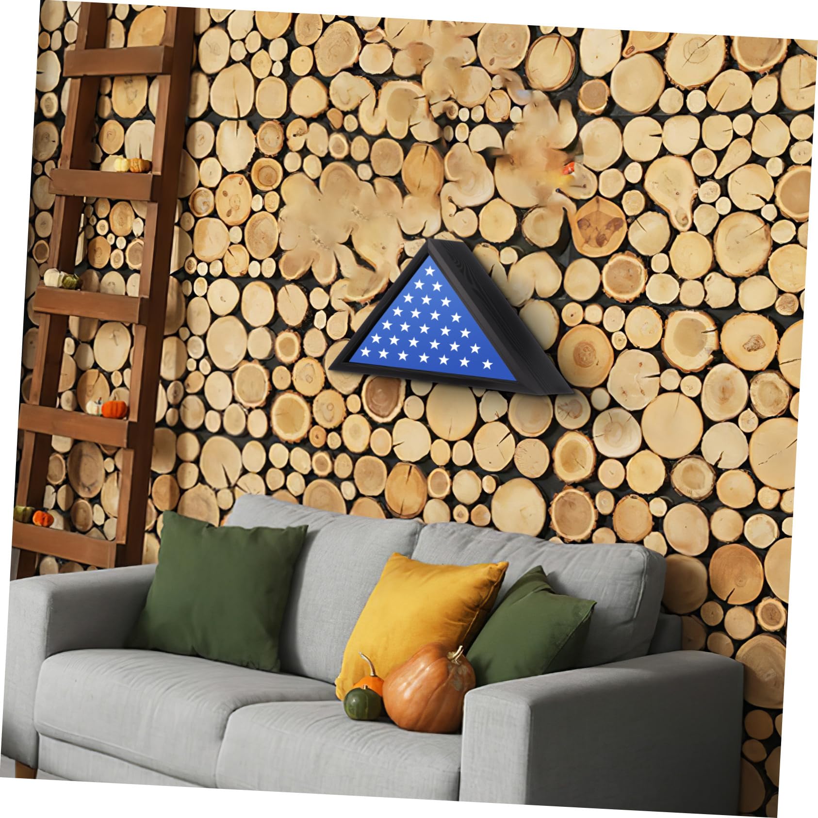 Toyvian Caja de Madera para Bandera Triangular con Funda Protectora Almacenamiento Seguro para Banderas Decoración Rústica para Salón y Dormitorio Caja Organizadora Resistente