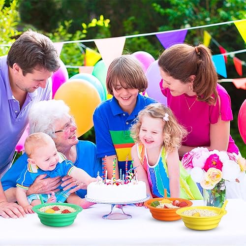 Miniatura 7 de Mifoci Juego de 36 cuencos de cereales con pajitas para niños, cuencos de plástico de 22 onzas con pajita integrados para cereales y sopas para