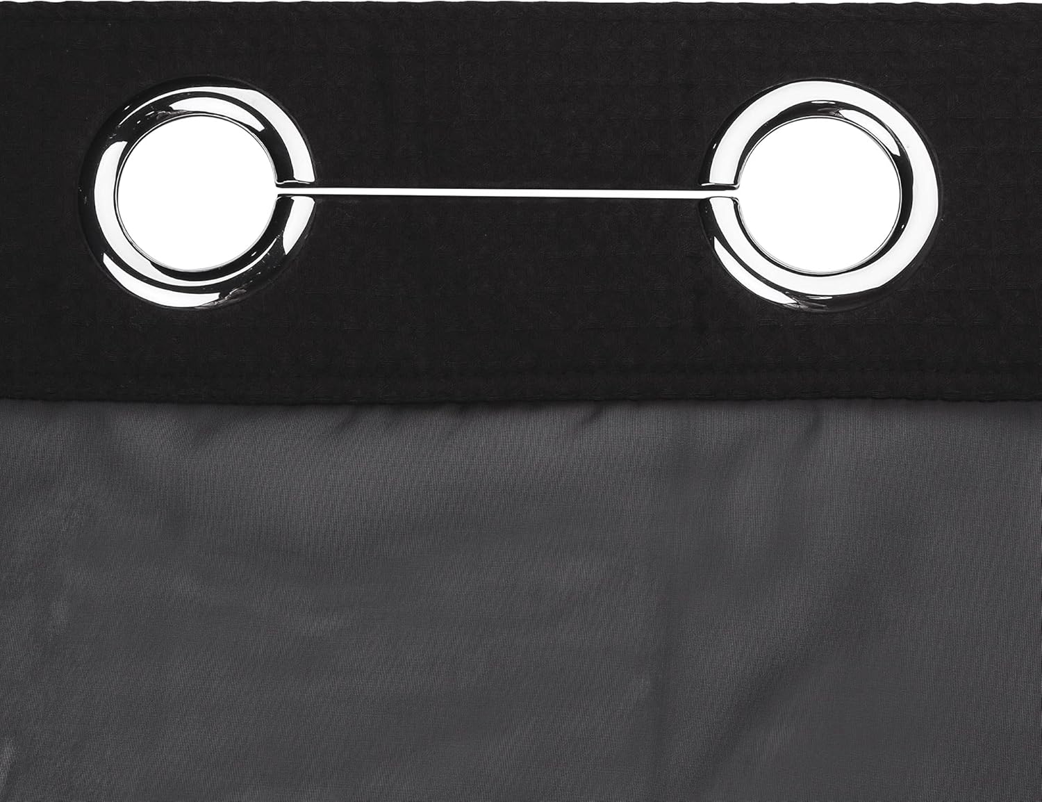 River Dream Black Fabric Shower Curtain Set, Cotton Blend, Waffle Weave, with Snap in Replacement Liner，71 x 74 inches