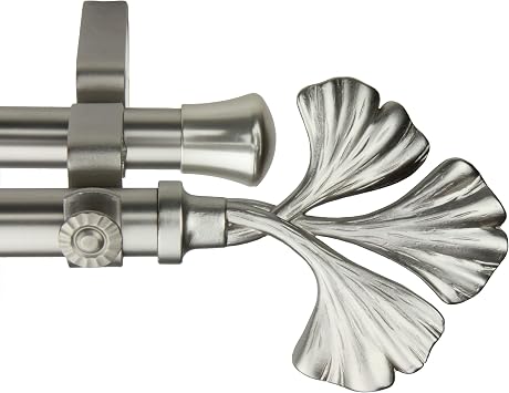 Rod Desyne Fortune Double Curtain Rod, 28 to 48-Inch, Satin Nickel