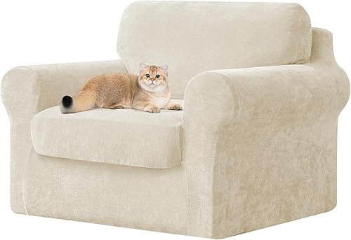 Miniatura 1 de Hokway Juego de 3 fundas para sofá, fundas de felpilla para sofá, fundas de asiento individuales, protector de muebles de felpilla para sofá (S,