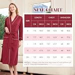 HEARTNICE Womens 100% Cotton Robe, Soft Kimono Spa Long Bathrobe Lightweight Loungewear