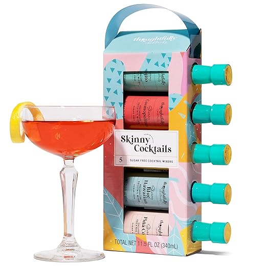 Thoughtfully Cocktails, Skinny Cocktail Mixer Variety Set, Vegan and Vegetarian, Sugar-Free Mixers are Pre-Measured for a Single Serving and the Right Pour Every Time, Pack of 5 (Contains NO Alcohol)