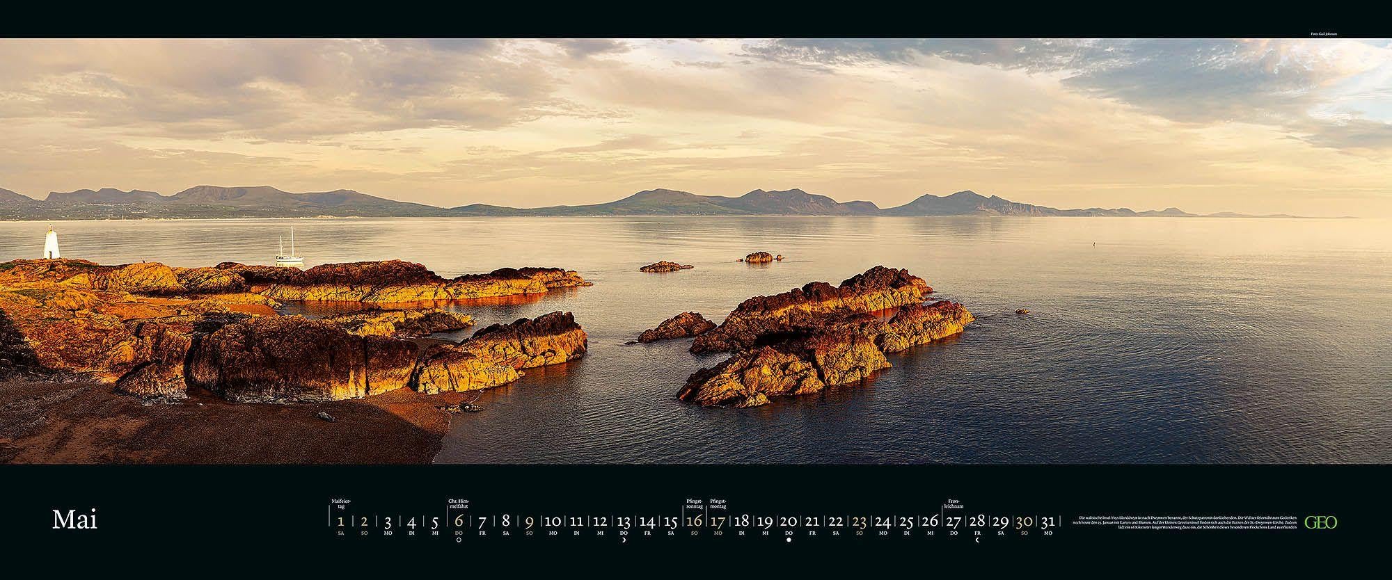 GEO Panorama: Meeresweiten 2027: XXL Wandkalender 120x50 cm mit 12 Küstenfotografien, deutschem Kalendarium und Spiralbindung